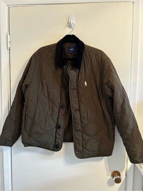 Yale Quilted Olive Jacket with corduroy CollarPreppy Ivy League Vintage Inspired